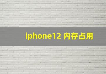 iphone12 内存占用